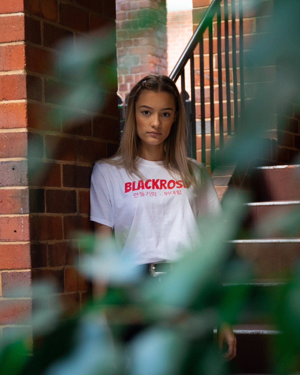 Image of White "BLACKROSE" Tee