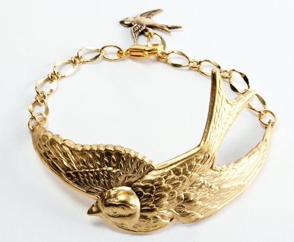 Image of Gold swallow bracelet