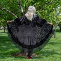 Image 1 of Black Swirl Burnout Velvet Robe