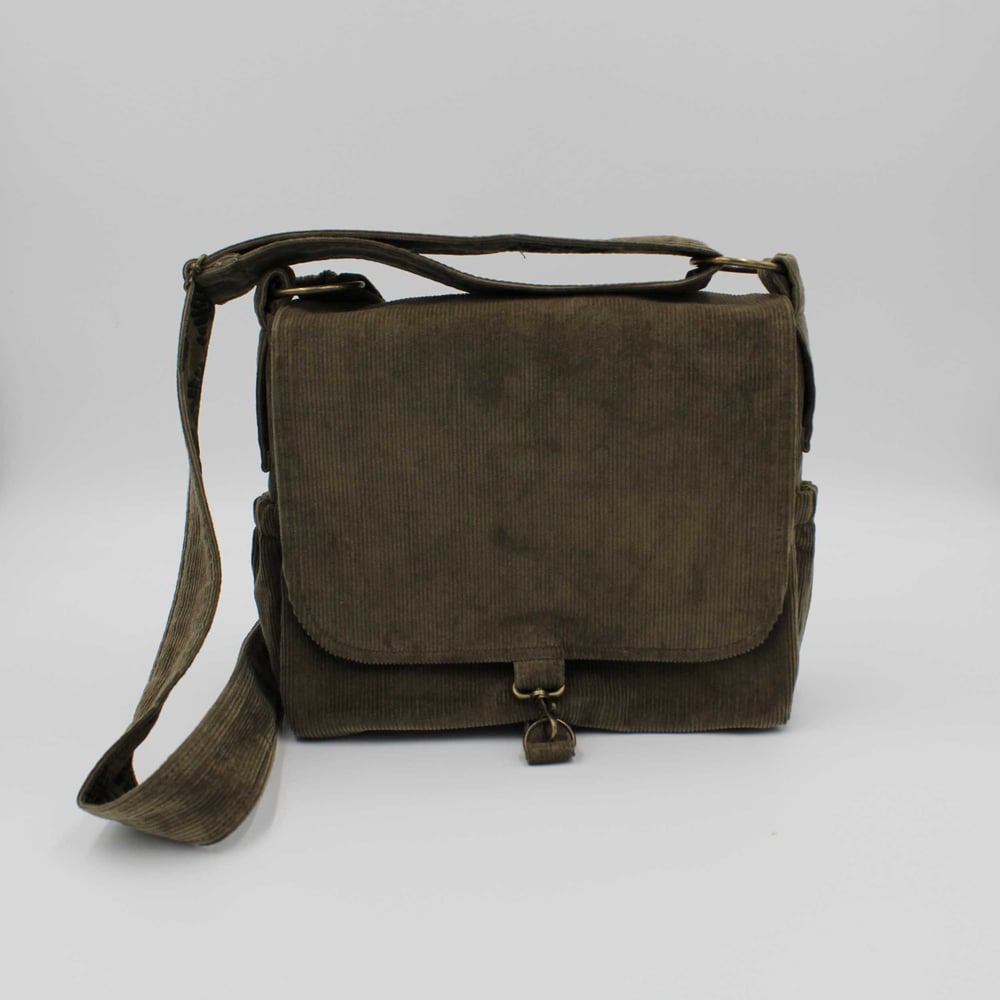 Image of Brown Corduroy Crossbody Bag