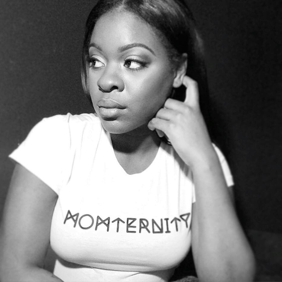 Image of Momternity Logo tee - White with black 