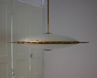 Image 4 of  Italian Glass Pendant Light with Decorative Brass Frame