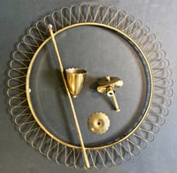 Image 5 of  Italian Glass Pendant Light with Decorative Brass Frame