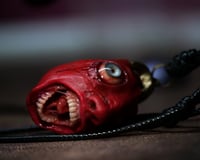 Image 22 of Egg of the King bleeding eyes pendant, adjustable cord, OOAK,