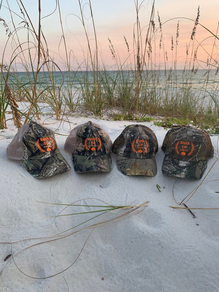 BossUp Camo Hats Availabe in Mossy Oak Mesh Realtree Mesh Army Fatigue Dad Cap