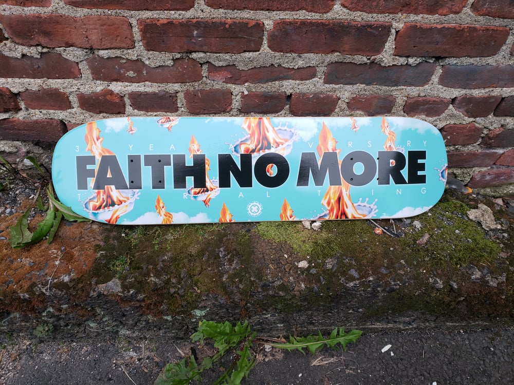 Image of HORIZONTAL CLASSIC OG FAITH NO MORE SKATEBOARD DECK EPIC MODEL