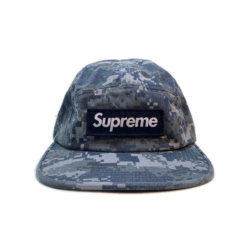 Image of Supreme F/W 2017 NYCO Twill Blue Digi Camo Camp Cap NWOT