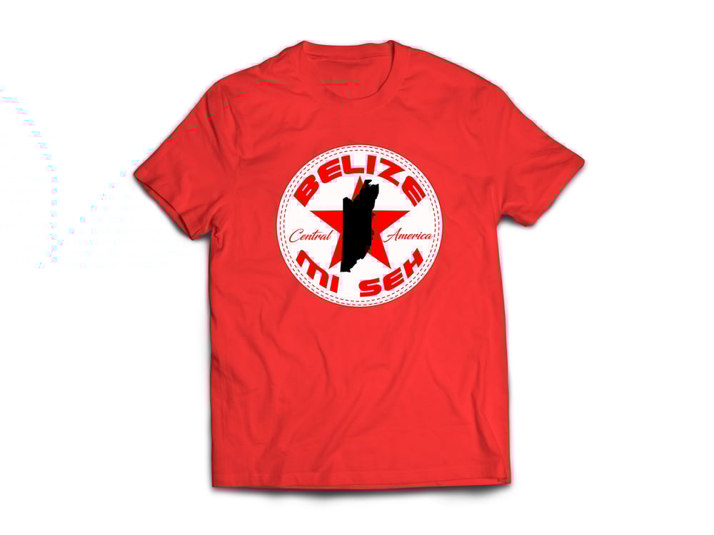 Image of BELIZE - T-SHIRT - RED/ RED STAR/BLACK MAP