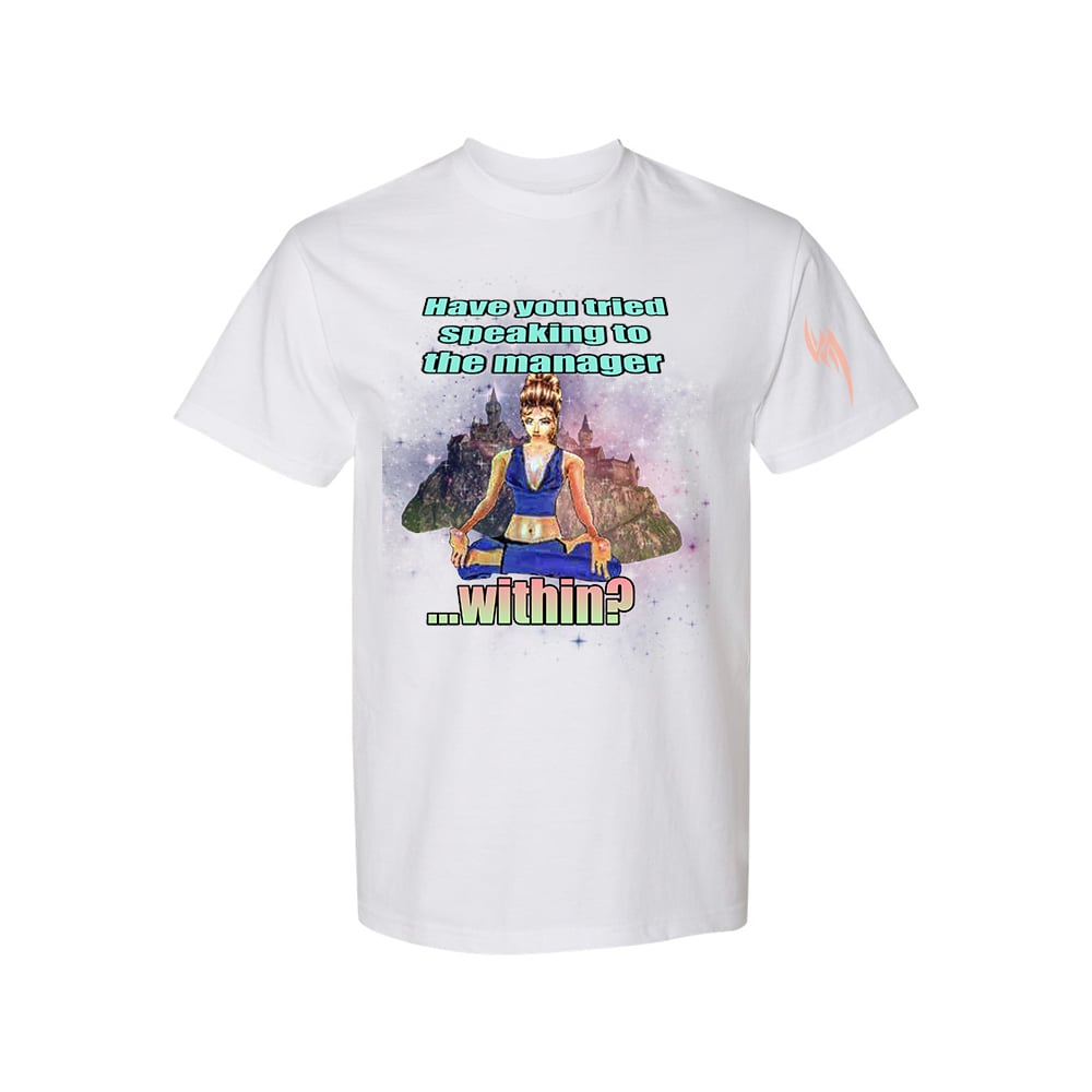 Image of manager from within tee