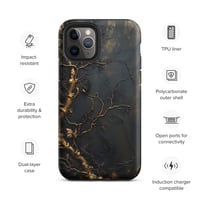 Image 5 of Gold and Black Tattered Texture Gnarled Roots Goth Inspired Tough Case for iPhone®