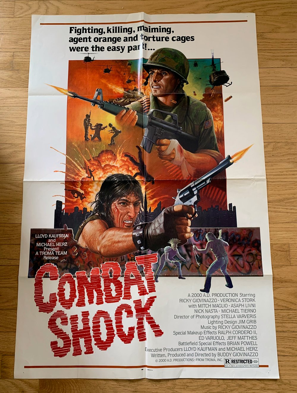 1986 COMBAT SHOCK Original U.S. One Sheet Movie Poster