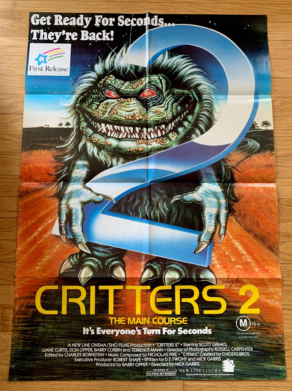 1989 CRITTERS 2 Original Australian One sheet Movie Poster
