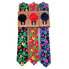 Men's Bright Floral Skinny Tie w/ Hanky and Flower Lapel Pin