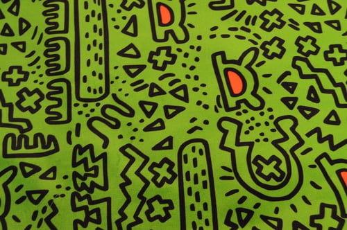 Image of Brand New Mid Century Style Footstool Keith Haring Inspired Various Colours