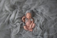 Image 1 of Tulle set fabric+newborn bonnet - colours 