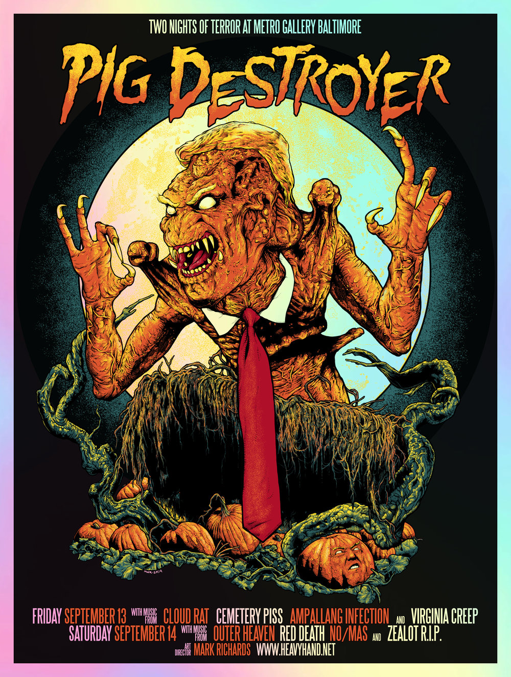 Image of Pig Destroyer Two Nights Of Terror Poster (Foil Variant)