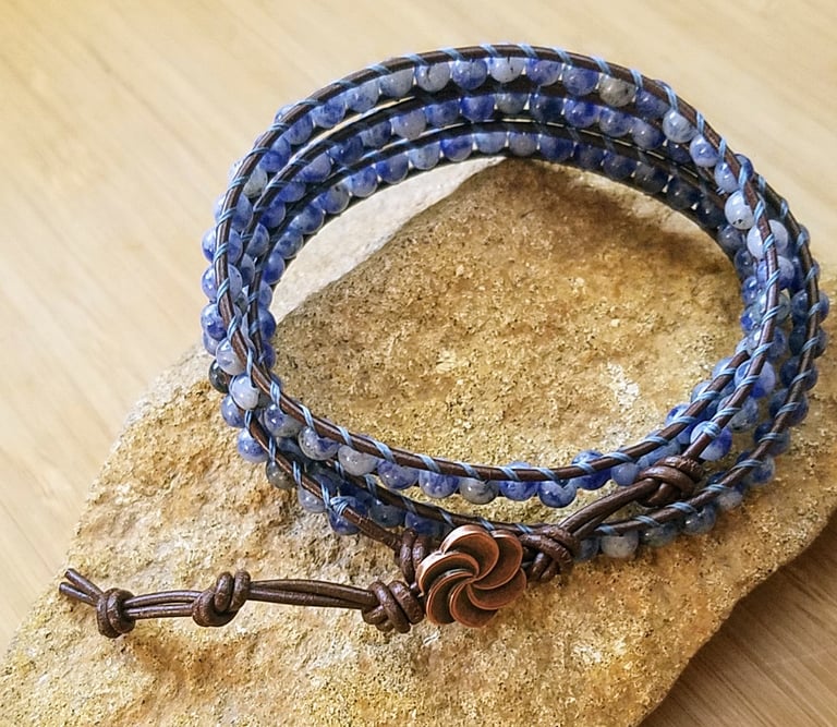 Sodalite Triple Wrap Bracelet Image 3