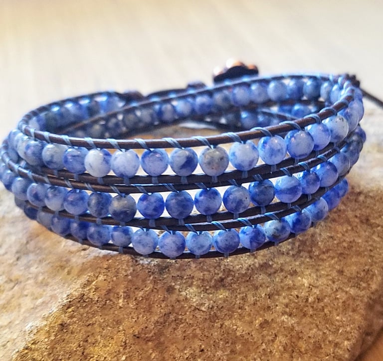 Sodalite Triple Wrap Bracelet 