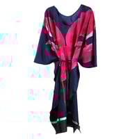 Image 1 of Silk Twill Pink Orchids Kaftan