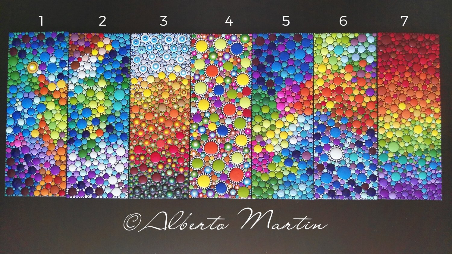 Image of Magnetic painted canvas dotart- Kitchen Decor DotArt. Frigde Magnets by Alberto Martin