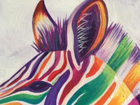 Image 2 of Rainbow Zebra Hugs Print 