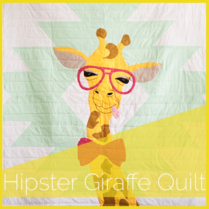 Hipster Giraffe Quilt Applique