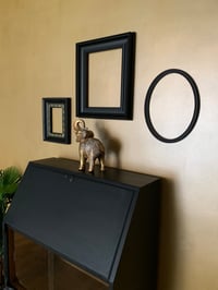 Image 3 of Black wooden & gold bureau drinks cabinet 