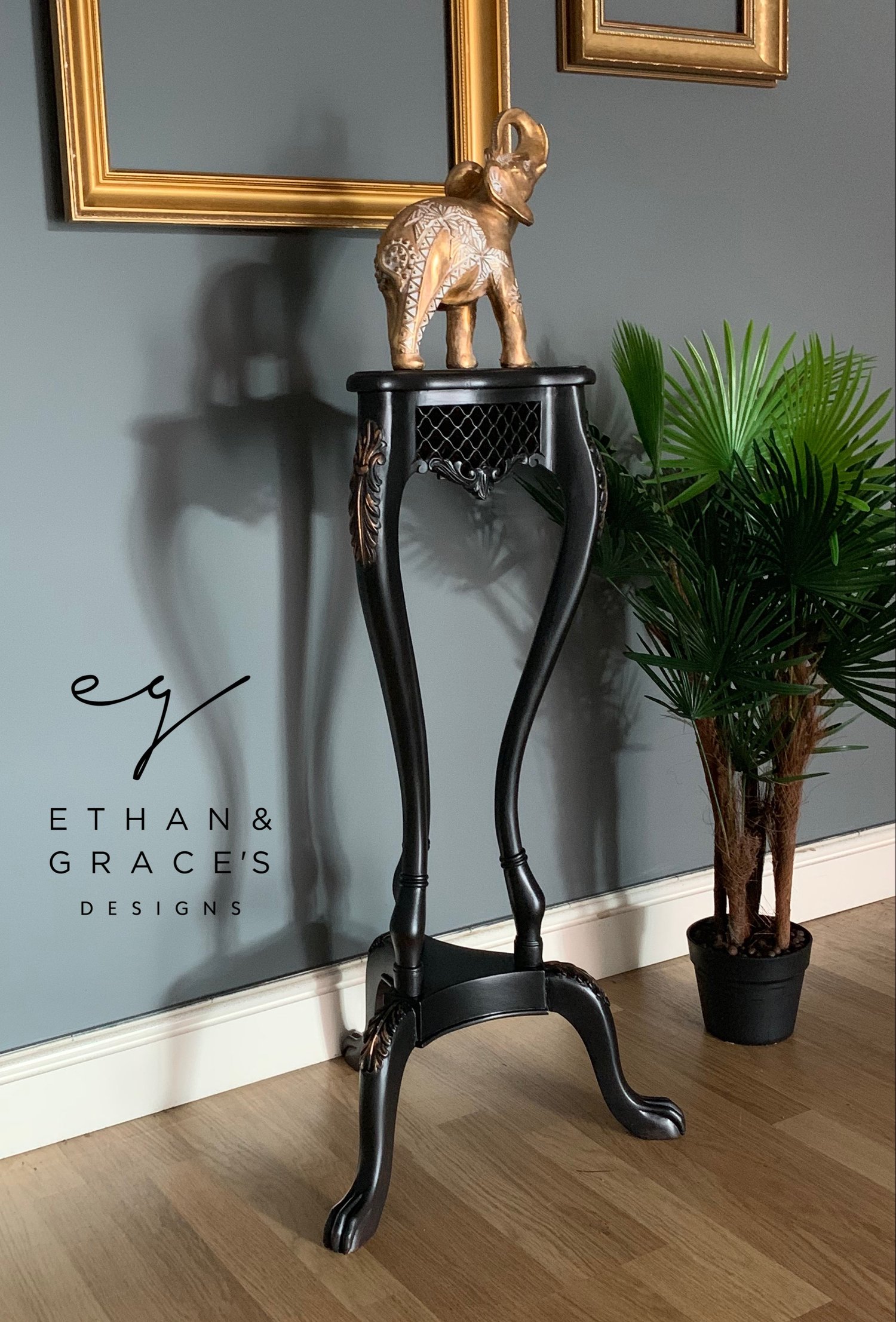 Image of Black & copper plant stand 