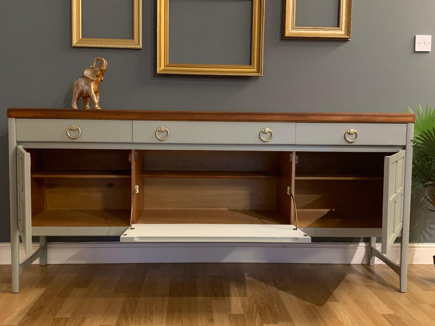 Image of Farrow & balls “Pigeon” Nathan sideboard with naked top
