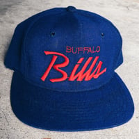 Image 1 of Original 90’s Sports Specialties Buffalo Bills Script Snapback Hat.