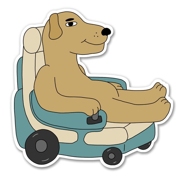 Wheelchair Dog sticker - Sick Animation Shop