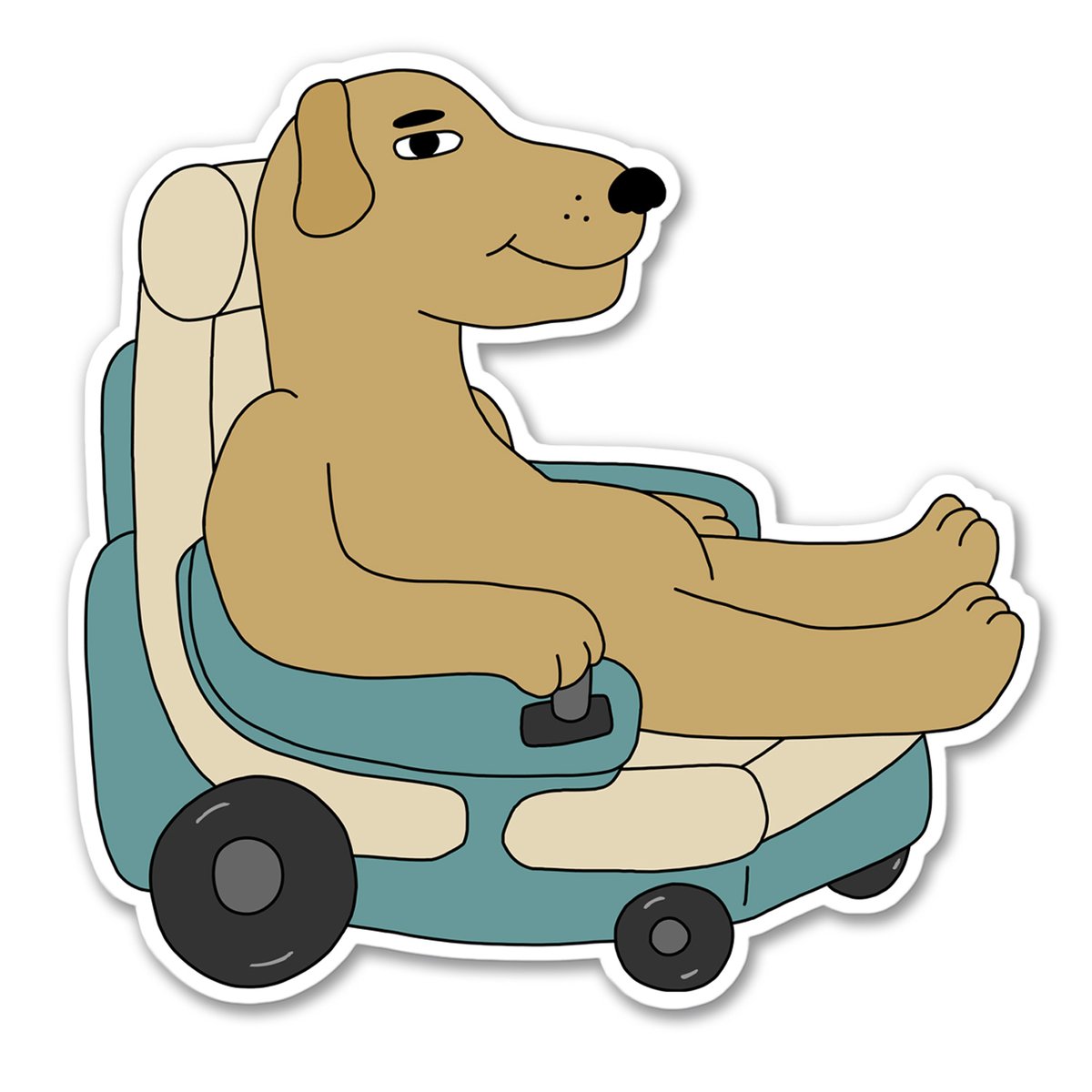 Wheelchair Dog sticker Sick Animation Shop
