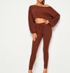 Lantern Sleeve Rib-Knit Top And Tie Waist Leggings SetI’m 