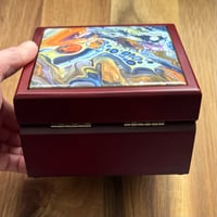 Image 3 of Wood Box With Poured Paint Detail #149