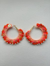 Orange crochet earrings