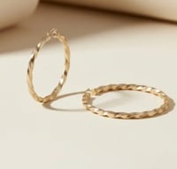 Image 2 of Golden Twist Luxe Hoops