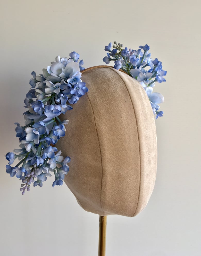 Image of Soft blue flower headpiece 