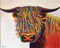 Image 1 of ‘Rainbow Highland Cow Print’