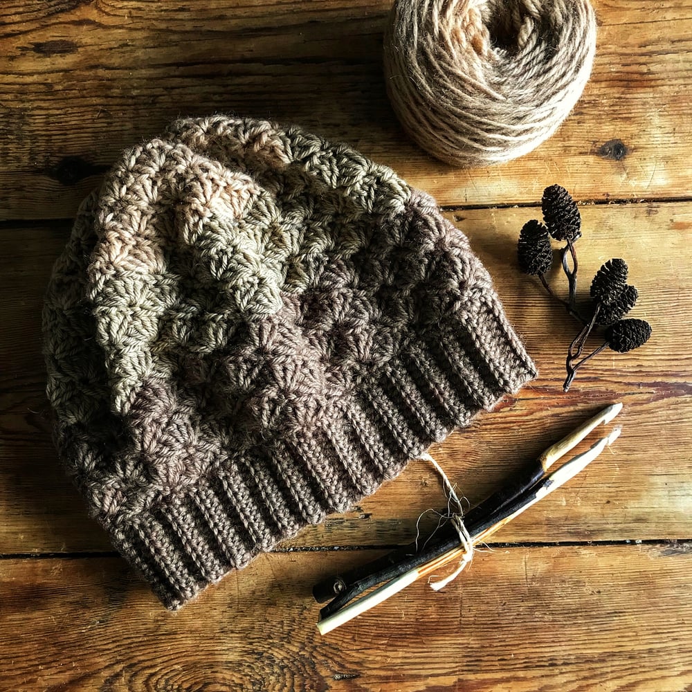 Image of Alder Cone Beanie Crochet Pattern