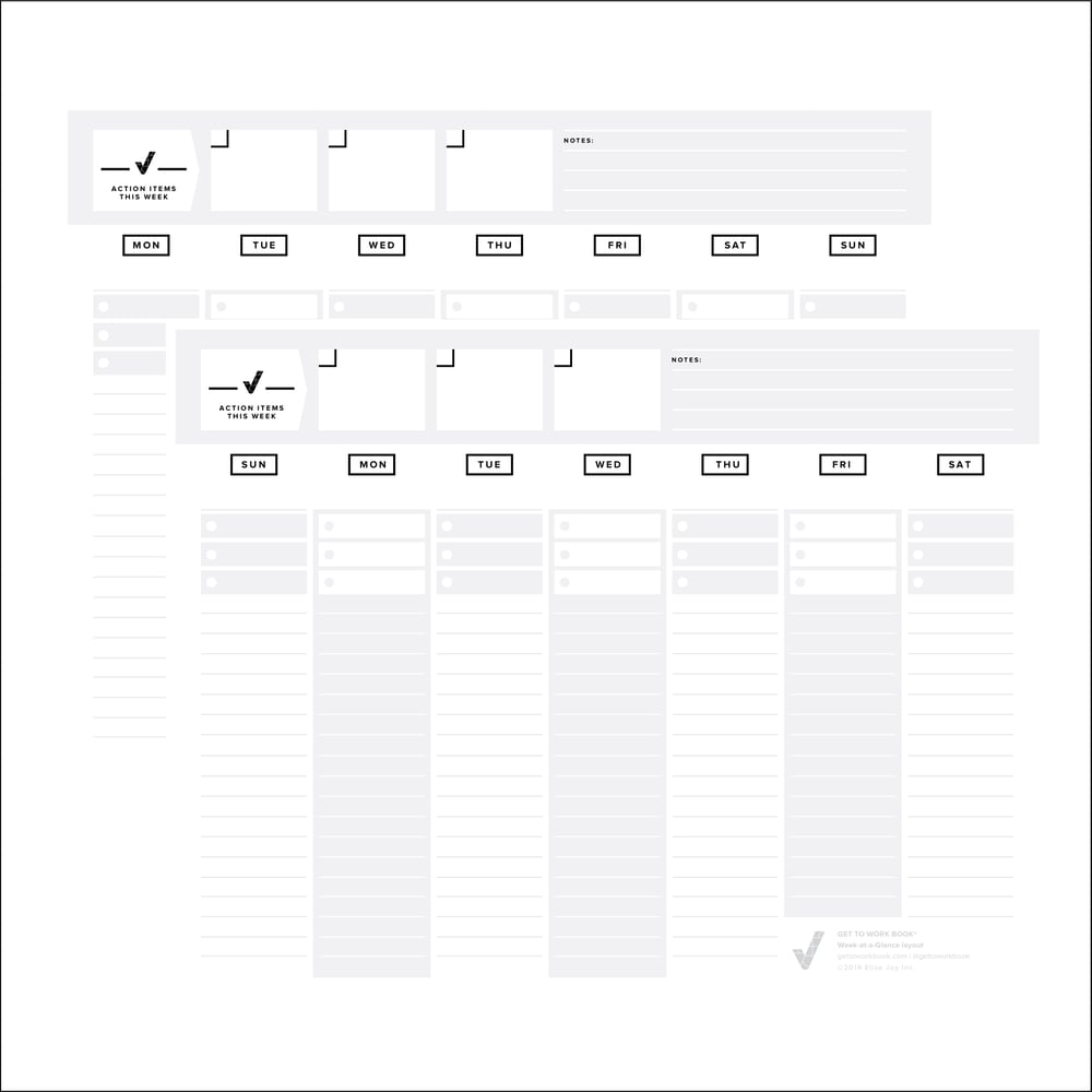 Image of PRINTABLE WEEK-AT-A-GLANCE layout
