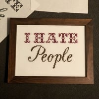 Image 1 of I HATE people (brown & red) 