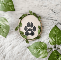 Wooden Paw Print Magnet