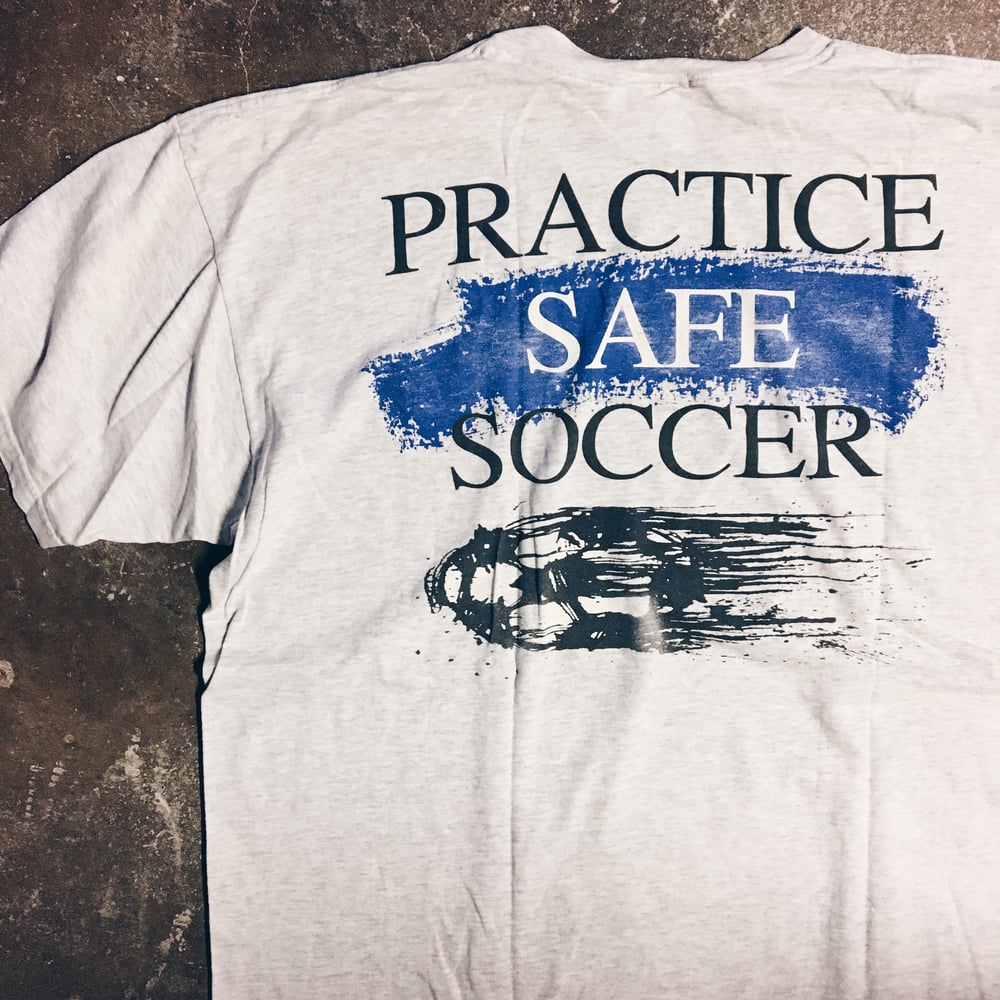 Image of Original Mid 90’s Nike “Practice Safe Soccer” Tee (Heather).