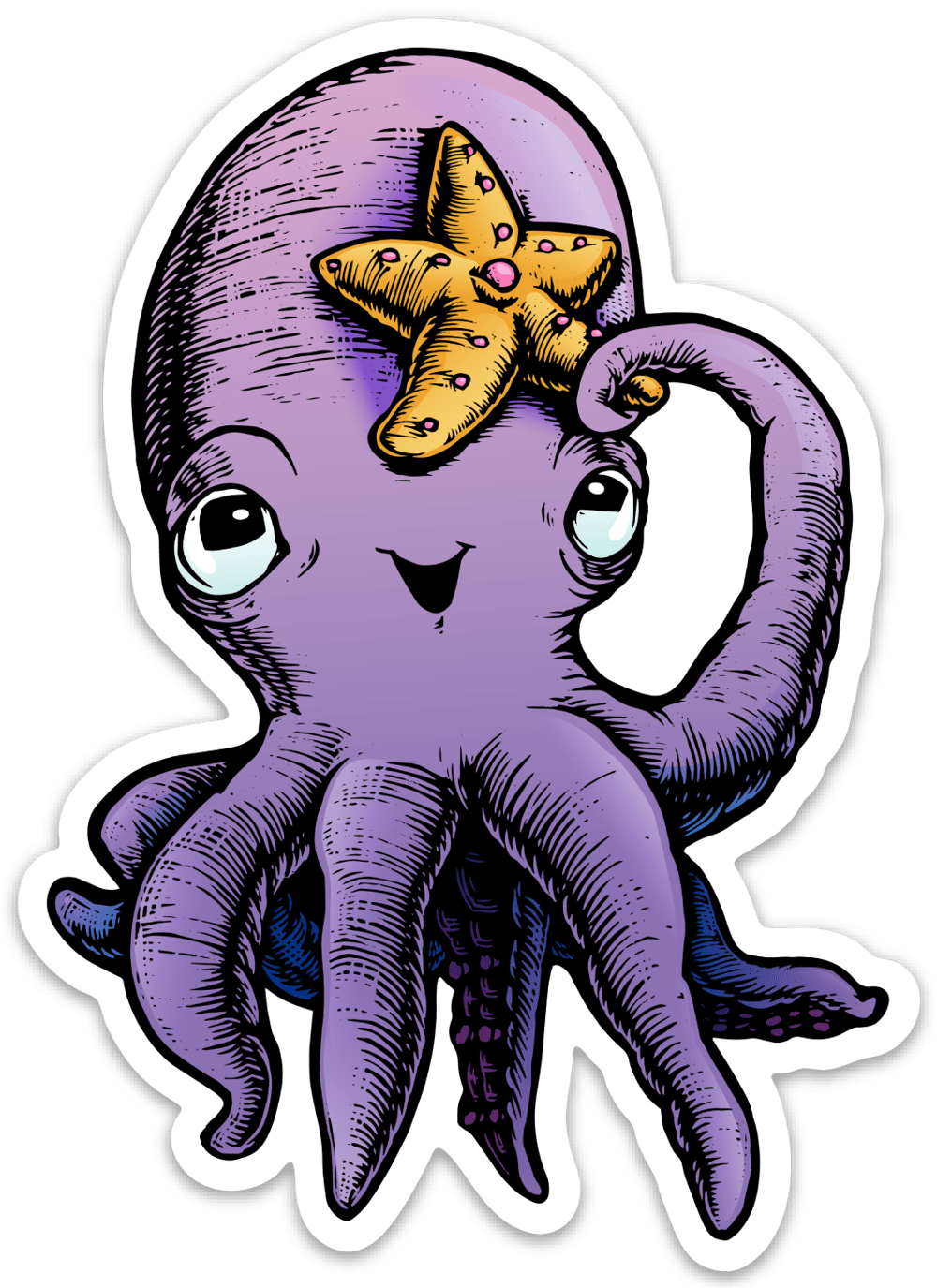 Octopus and a Starfish Sticker