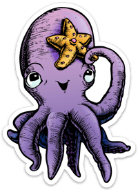 Octopus and a Starfish Sticker