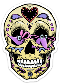 Mouse-eyed Sugar Skull Sticker