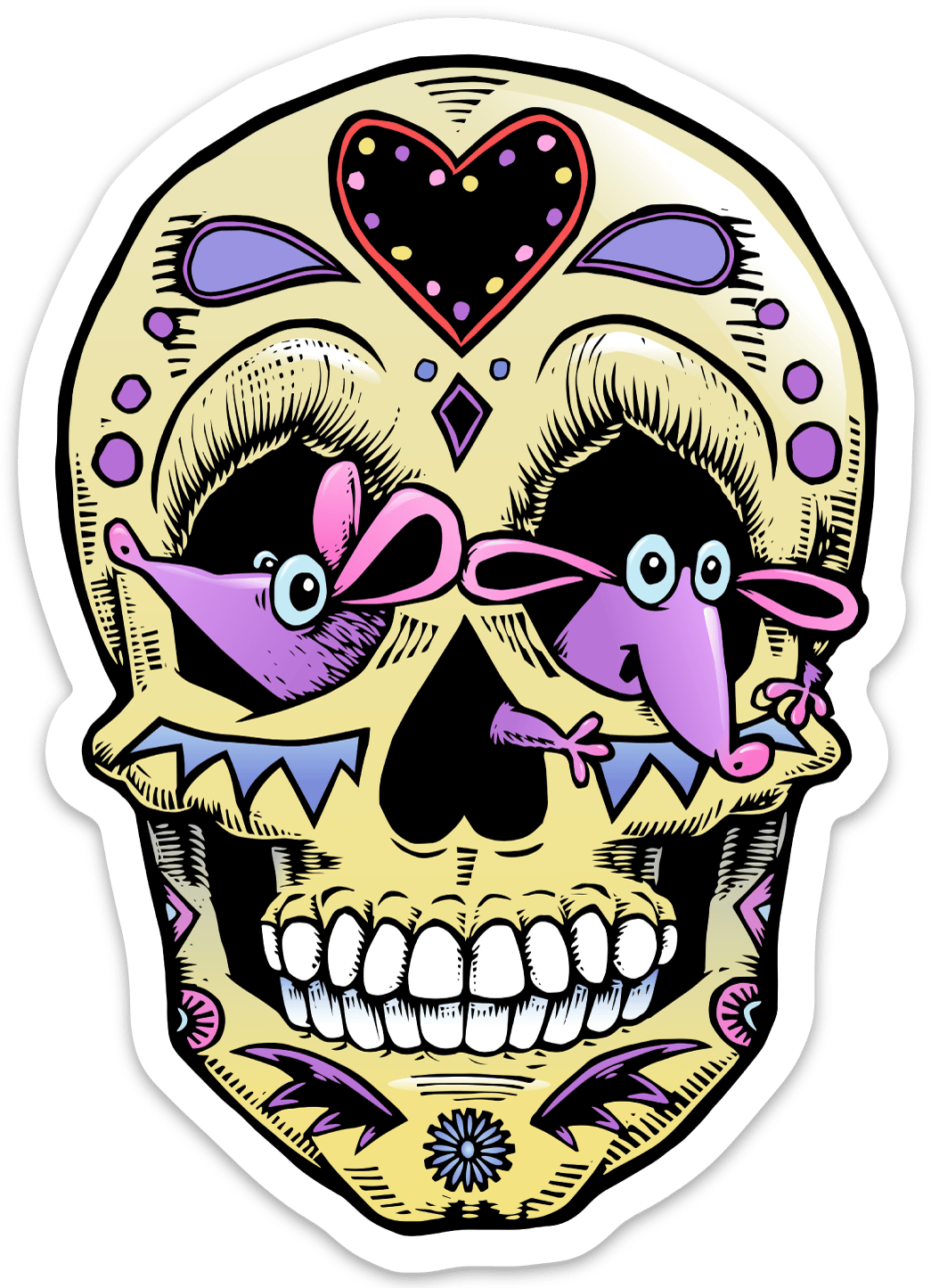Itchy /& Scratchy Skull Holographic Sticker Duo