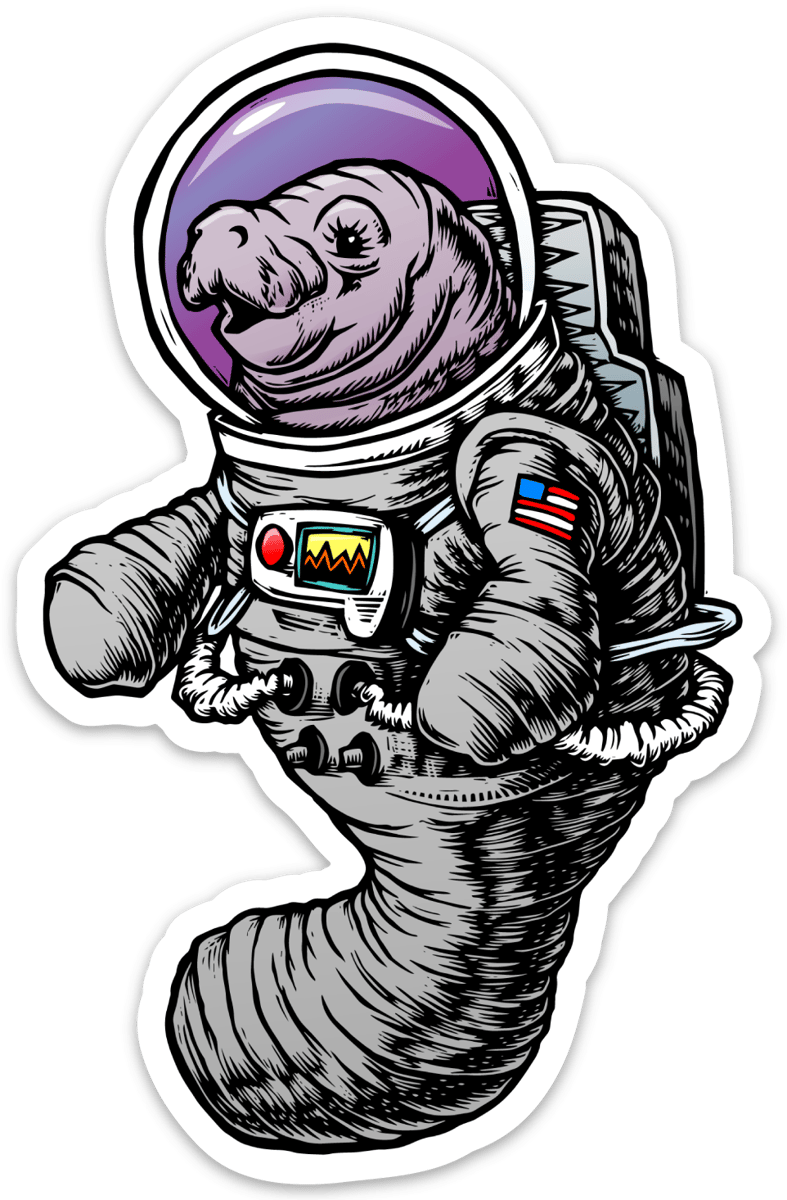 Astronaut Manatee Sticker | Noosh! Studios