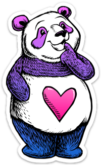 Cute Thinking Panda Sticker