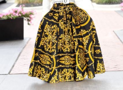 Image of Royal Highness Maxi Skirt- Black/Gold One Size Fits Sm to 3X